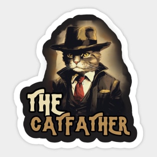 THE CATFATHER, minimalistic, gift present ideas Sticker